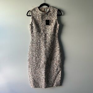 St. John beige and tan/black speckled lightweight knit sleeveless dress